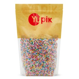 Yupik Rainbow Sprinkles, 2.2 lb (35.2 oz), Low Sugar, Cholesterol-Free, Sodium-Free, Kosher, Ideal for Baking, and Decorating Ice Cream, Cakes, Cookies, Cupcakes, and Donuts