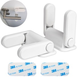 Door Handle Lock for Kids and Pets 2 Pack Reusable with 2 Push Button System Child Lock for Window Door Baby Safety Door Handle Protector Door Handle Lock Door Handle Lock
