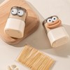 Three Pcs Toothpick Dispenser&1000 Count Bamboo Toothpicks,Pop-Up Automatic Toothpick Holder