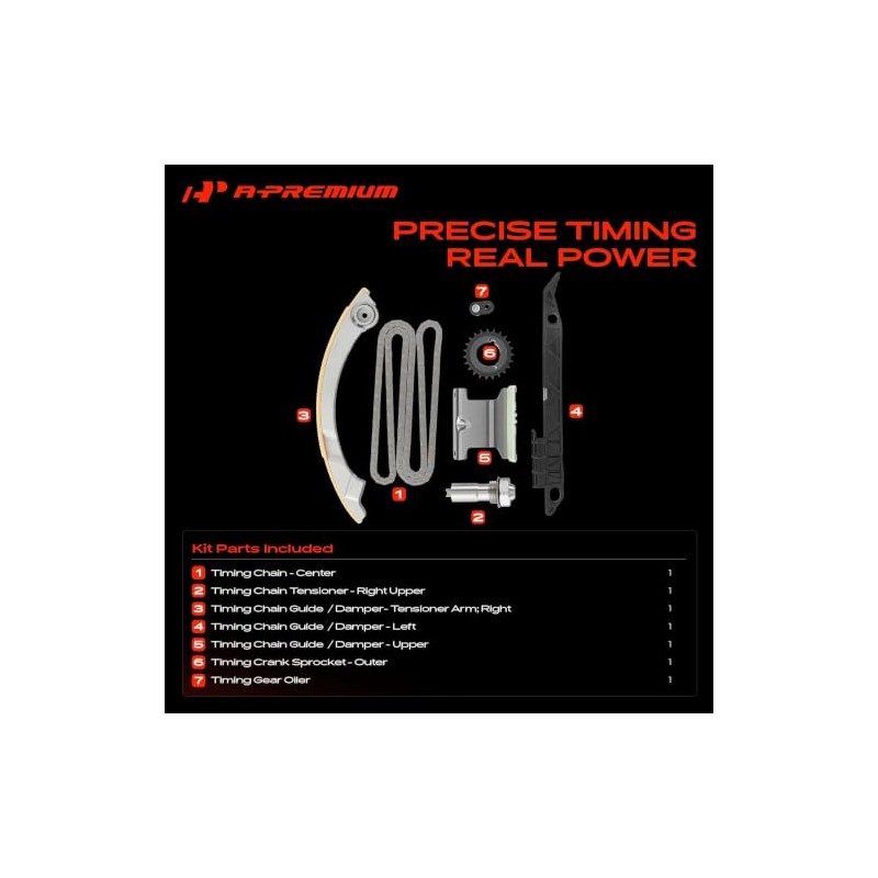 A-Premium Kit de Cadena de Distribución del Motor con Tensor