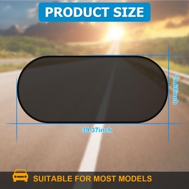 KHGUZ Car Rear Window Sunshade, Vehicle Back Window Screen Sunlight Shield Mesh Cover with Suction Cup, UV Rays Protection Automotive Sun Blocker, Universal for SUV, RV, Truck (39"*19")