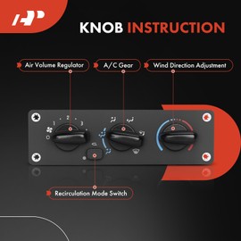 A-Premium Heater Climate Control Panel Module Compatible with Freightliner 108SD/114SD/B2 2018-2021, M2 100 2002-2006, M2 106 2002-2024, M2 112 2003-2024, S2G 2018-2020 & Thomas Saf-T-Liner 2004-2015