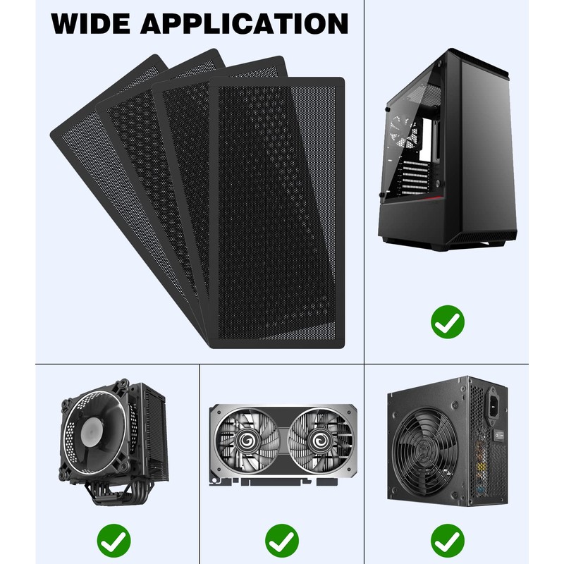 MoKo 140 x 280mm PC Case Magnetic Dust Mesh Filter,