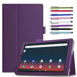 Epicgadget Case for Onn 7 Inch Tablet Gen 3 2022 (Model:100071481) - Slim Lightweight Folio PU Leather Folding Stand Cover Case + 1 Random Stylus (Purple)