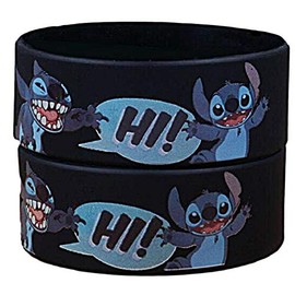Cartoon Blue Alien Character Silicone Bracelet Set of 2 Wristbands