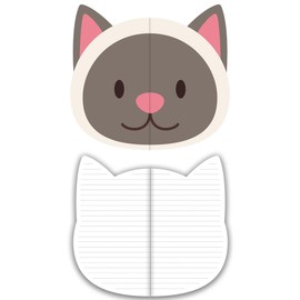 SIIXU Cute Animal Shaped Notebooks, 4 Pack A5 Lined Journal, Unique Aesthetic Design for School & Work Supplies