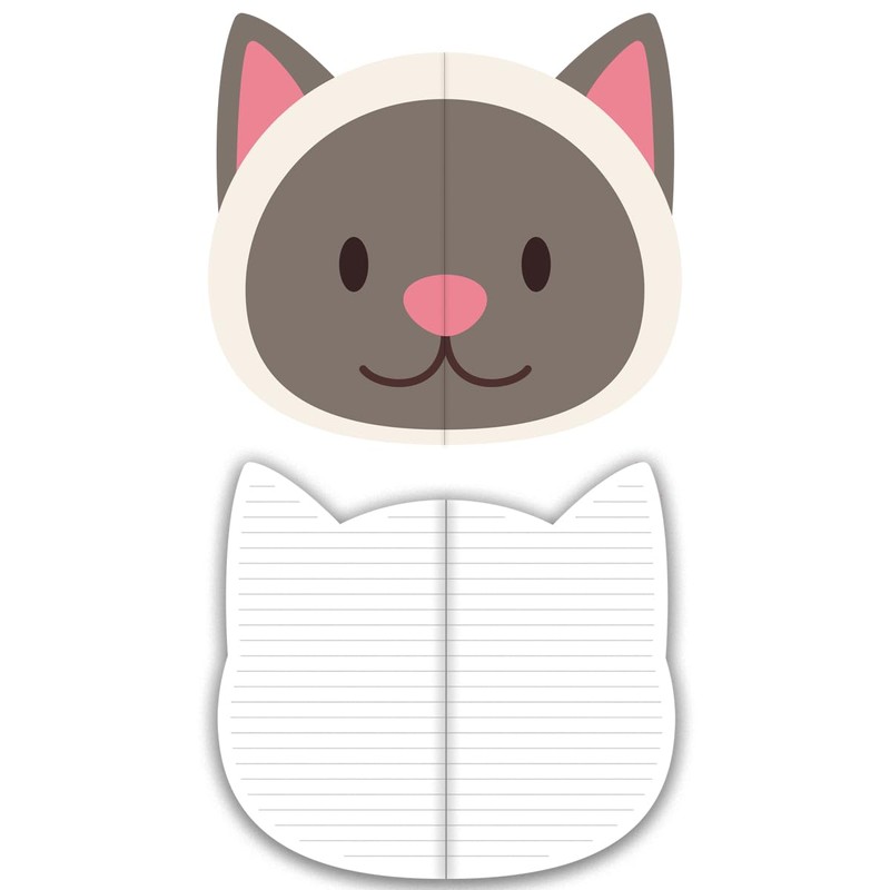 SIIXU Cute Animal Shaped Notebooks, 4 Pack A5 Lined Journal,