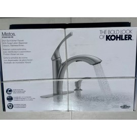 KOHLER Mistos Single-Handle Pull-Out Sprayer Kitchen Faucet In Stainless Steel