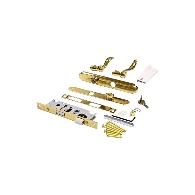 Larson Certified Storm Door Revere Mortise Brass Handle Set, Storm