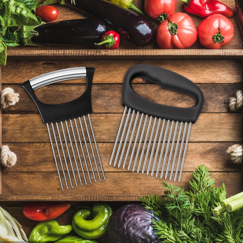 2pcs Onion Slicer, Onion Holder For丨Vegetable Slicer Holder, with 16