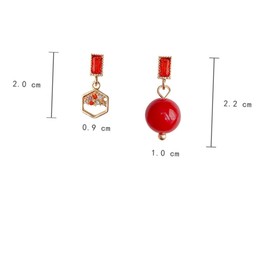 SAFIGLE Earring Set Women Dangler Earrings Ear Drop Vintage Ear Dangle Elegant Earbob Red Alloy