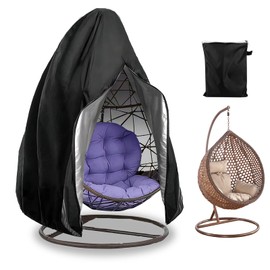 Hanging Chair Cover - Hanging Chair Protective Cover 115 x 190 cm, 210D Oxford Waterproof, Windproof, Anti-Dust, UV-Resistant, Outdoor Swing Egg Chair Cover, Protective Cover for Patio Rocking Chair