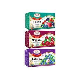MALWA TEA VARIETY PACK BILBERRY, FOREST FRUIT, CHERRY 3PACK (1.4oz) MIX HERBAT JAGODA LESNA WISNIA 3PACK (40g)