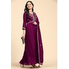 TRENDMALLS Women's Vichitra Silk Embroidery Salwar Suit Set Anarkali Kurta