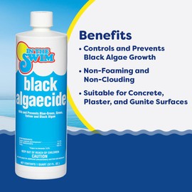 In The Swim Black Algaecide – Eradicates Black Algae in Swimming Pools - Copper Sulfate Pentahydrate - 1 Quart - 2 Pack