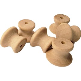 Pinehurst Crafts Unfinished Wood Drawer Pull Knobs, Perfect for Kitchen Cabinet Knobs, Furniture DIY, Dresser Drawer Pulls or Crafting, 3/4-Inch, Pack of 12