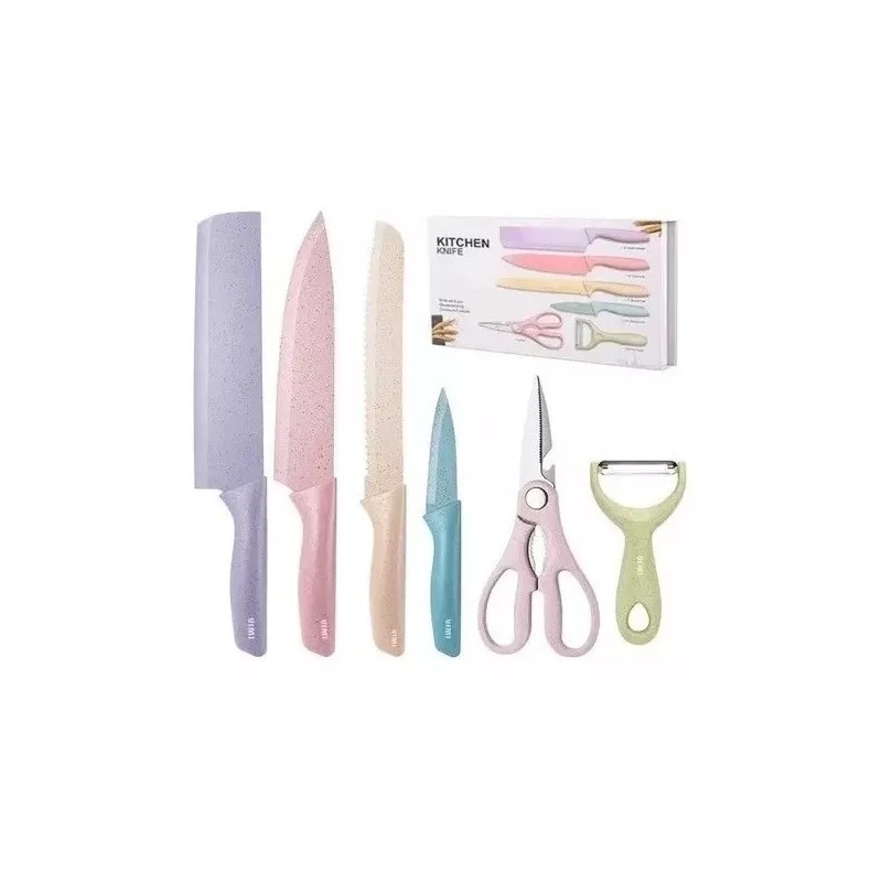 Didier Market Juego De 6 Cuchillos Cocina Color Pastel Acero