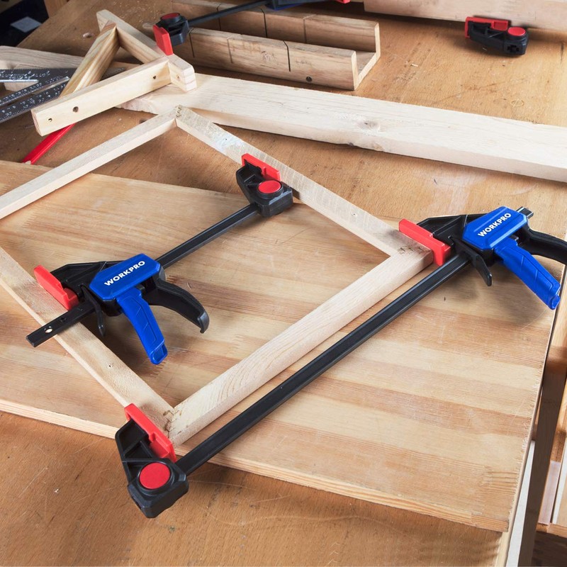 WORKPRO Bar Clamps for Woodworking, 6-Pack One-Handed Clamp/Spreader, 6-Inch (4)