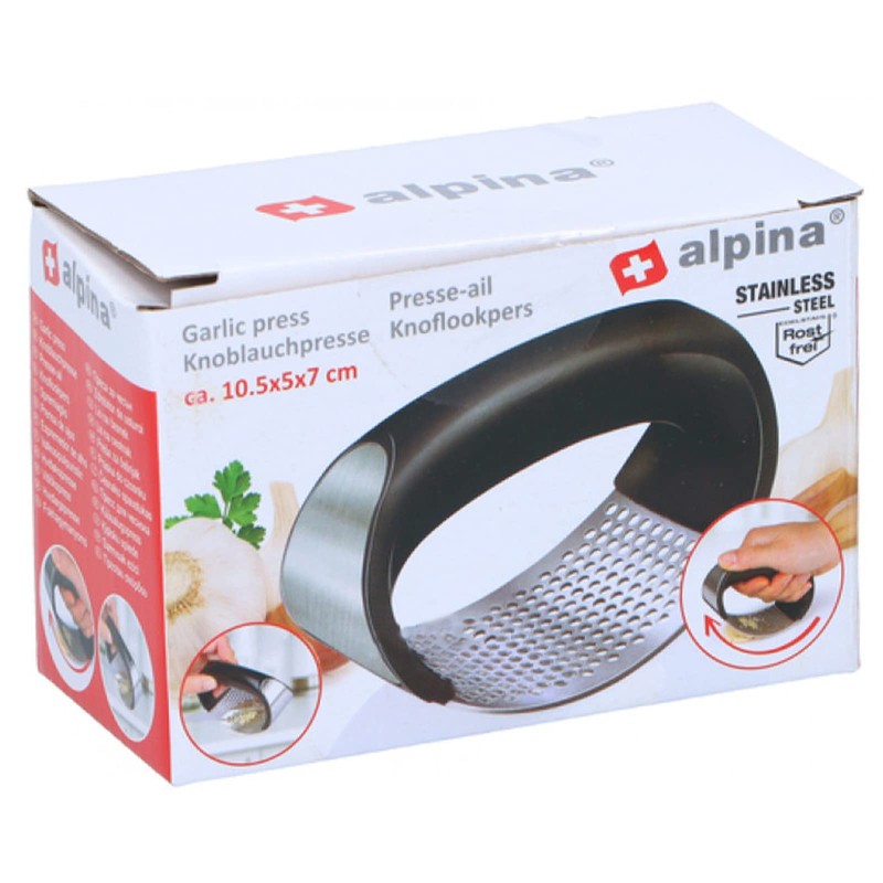 •Garlic Press Rocker Garlic Crusher Stainless Steel Kitchen Ginger Crusher