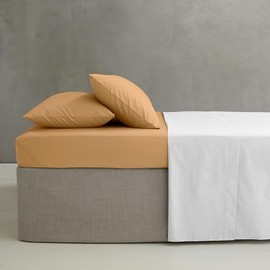 Catherine Lansfield Easy Iron Percale Combed Super King Extra Deep Fitted Sheet Caramel