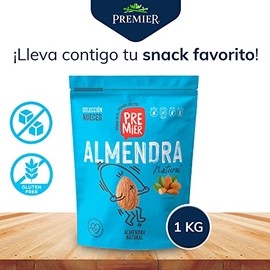GRUPO PREMIER  Almendra entera, son naturales, descascaradas y cuidadosamente clasificadas  Almendras Enteras  1 kg  Frutos Secos Ideales como Botana 