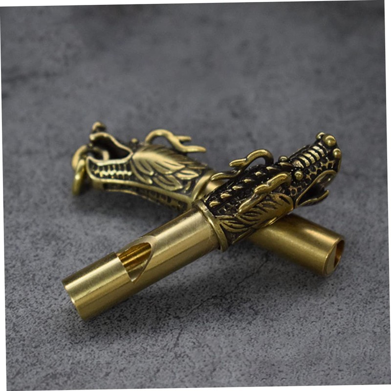 Kisangel Emergency Whistle Brass Keychain Hiking Whistle Metal Referee for