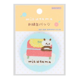 Sunstar Stationery mizutama S8346917 Can Badge Embroidered, Light Blue