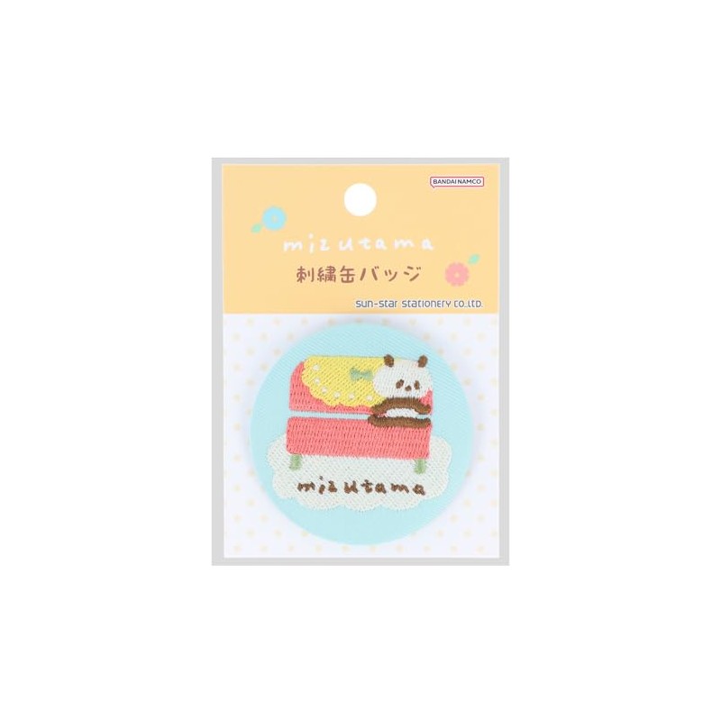 Sunstar Stationery mizutama S8346917 Can Badge Embroidered, Light Blue