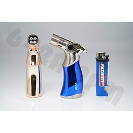 Bundle - 3 Items - 2X Zico (Original) Ergo Refillable Butane Adjustable Quad Jet Torch Flame Lighters with Patriot Lighter
