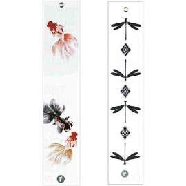 OIGEN 2 Pieces Japanese Furin Wind Chime Tanzaku Paper Wind Catcher Stripe /Made Japan