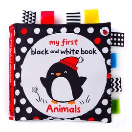 WADY 1 Pcs libro de tela libros para bebes de 0 a 6 meses juguetes de coche infantil libros sensoriales libros de tela infantil libros de juguete primeros libros educativos. (Pingüino)