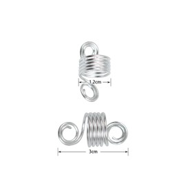 30 Pcs Dreadlocks Beads 5 Laps Spring Metal Cuffs Dread Locks Hair Braid Rings for Women Hair Clips Accessories (Silver)