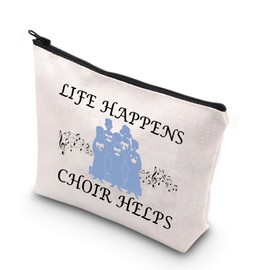 JNIAP Choir Makeup Bag Choir Member Gift Life Happens Choir Helps Church Choir Cosmetic Bag Choir Singer Gift, Choir Helps, Fit