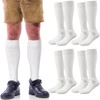 Chuarry 4 Pairs Lederhosen Socks Men German Oktoberfest White Cotton