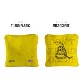 ACA Synergy Pro Dual Sided Cornhole Bags | Don't Tread On Me Design | Set of (4) All-Weather Resin Filled Stick & Slide Corn Hole Bags