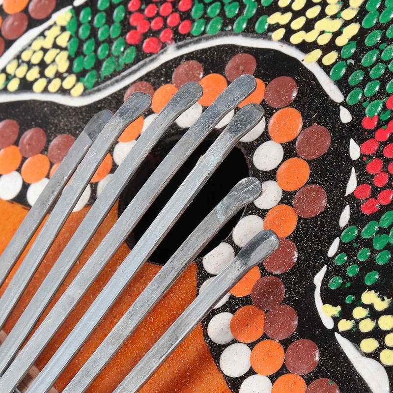 Thumb Piano 7 Keys Adjustable Coconut Shell Painted Thumb Piano