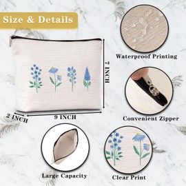 GREOXG Floral Makeup Bag, Small Travel Cosmetic Bag with Zipper, Cute Makeup Pouch Gift Ideas for Women Teen Girls Friends Mom Sisters Teacher Birthday Christmas Wedding Graduation-E35