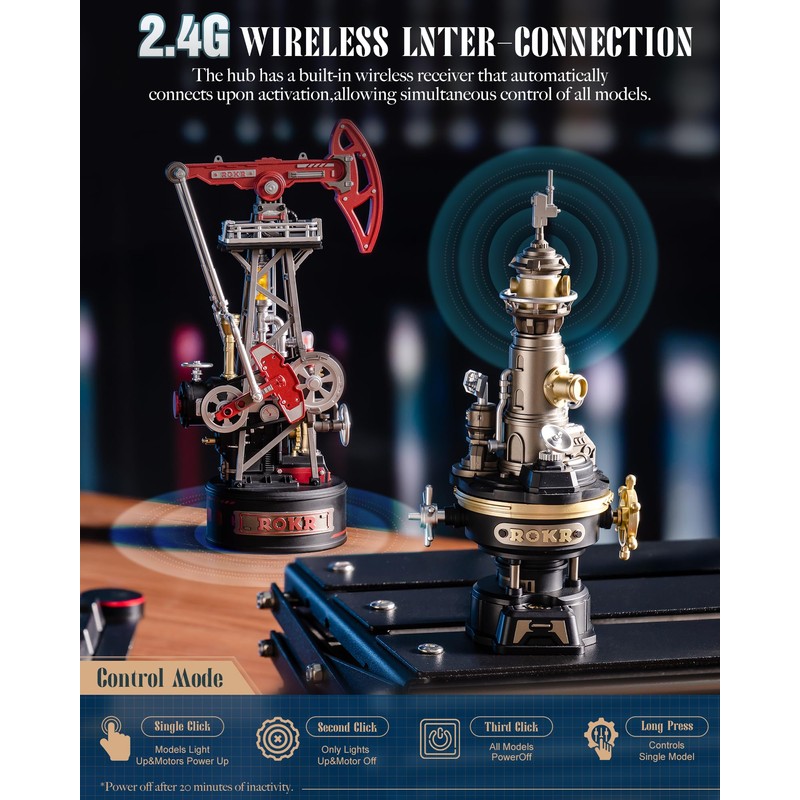 ROKR Navi Lighthouse Mechanical 3D Puzzle, Lighted DIY Building Set