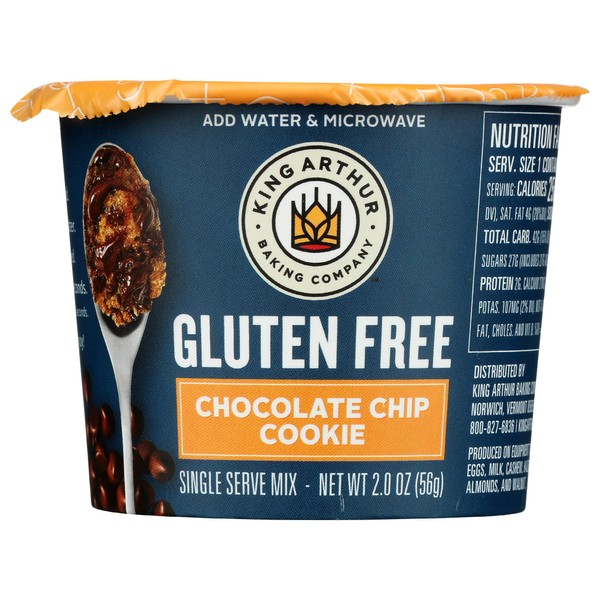 King Arthur, Gluten-Free Single Serve Chocolate Chip Cookie Mix, Gluten-Free, Non-GMO Verified, 2 Ounce (Pack of 12)