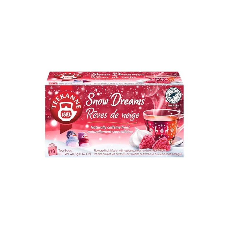 Teekanee Snow Dreams Flavoured Fruit Infusion Tea with Raspberry, Cream,
