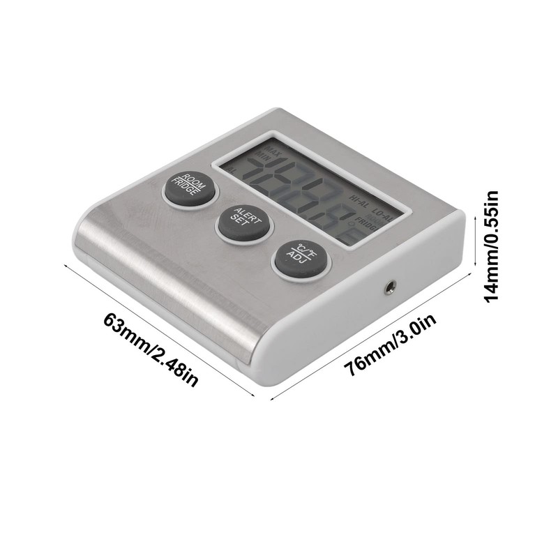 Digital Fridge Thermometer with Alarm and Memory, Small Freezer Thermometer