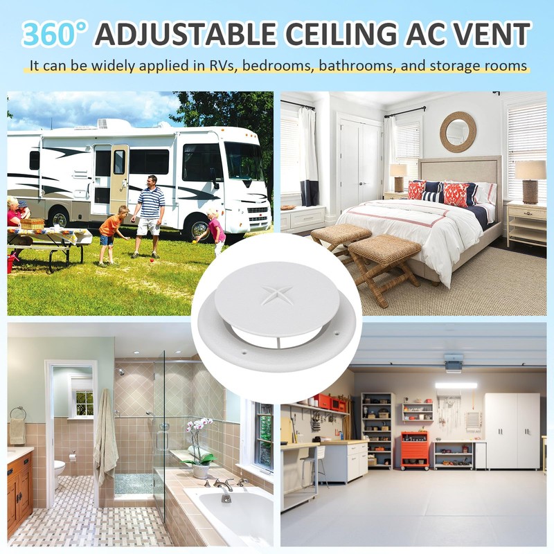 JIYIZO 2 Pack RV AC Vent Cover, 360° Ceiling Air
