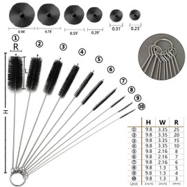 Long Straw Brush, Straw Brush Set 10 Pack, Straw Brush for Tumbler, Sippy Cup, Water Bottle and Hummingbird Feeders.(Black)