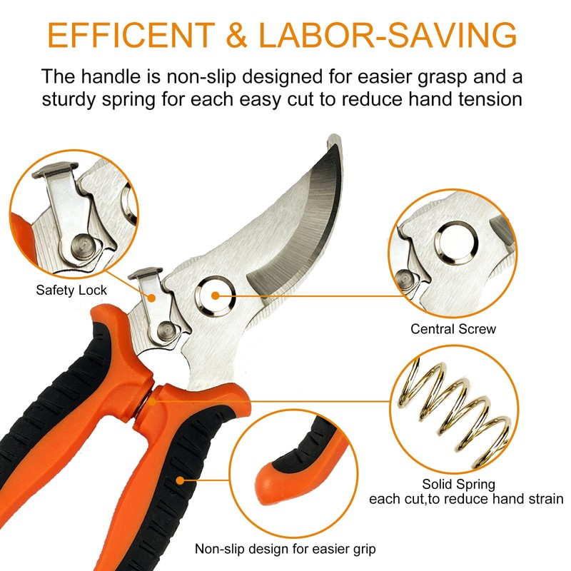 Pruning Shears, 5 Pack Garden Shears with Gardening gloves, Clippers