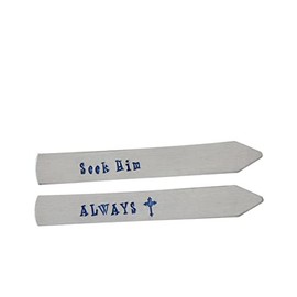 Men's Religious Collar Stays - Godfather Gift - Dress Shirt Accessory - Silver Collar Stiffeners - Shirt Stays - Men's Anniversary Present - New Job Gift
