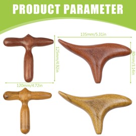 4 Stücke Massage Holz, Holztherapie-Massagewerkzeug-Set, Dreieck-Massagegerät, Triggerpunkt Massagegerät Fuß Holz Massagestab, Werkzeug Massagestäbchen Handmassager für Spa- und Entspannung-Therapie