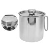 Stainless Steel Oil Filter Pot with Handle Kitchen Grease Container