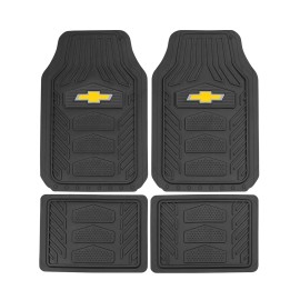 CHEVY New 5pc CHEVY Car Truck Suv Front Back Rubber Floor Mats & Steering Wheel Cover