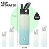 Konokyo 22oz Stainless Steel Bottles with 3 Lids Sport Insulated