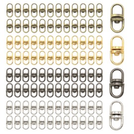 100 Pieces Swivel Key Ring Keychain Connectors, Double Ended Swivel Lanyards Key Ring Connectors for Keychain DIY Crafts